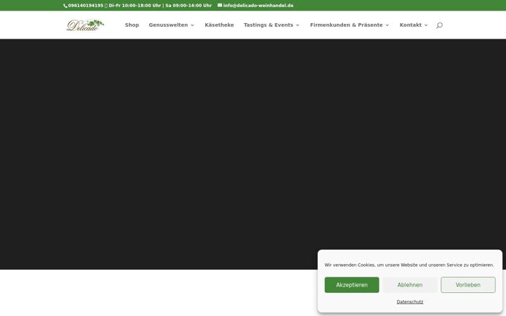 Screenshot of delicado-weinhandel.de