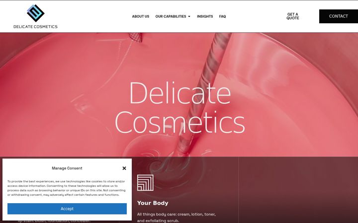 Screenshot of delicatecosmetics.com