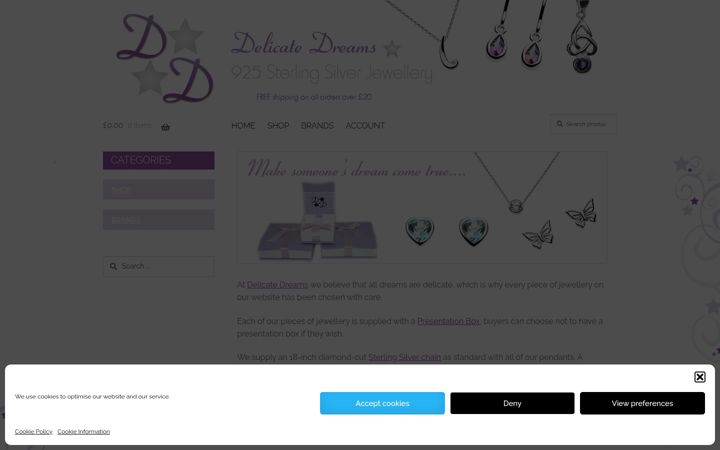 Screenshot of delicatedreams.co.uk