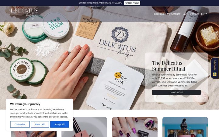 Screenshot of delicatusboutique.com