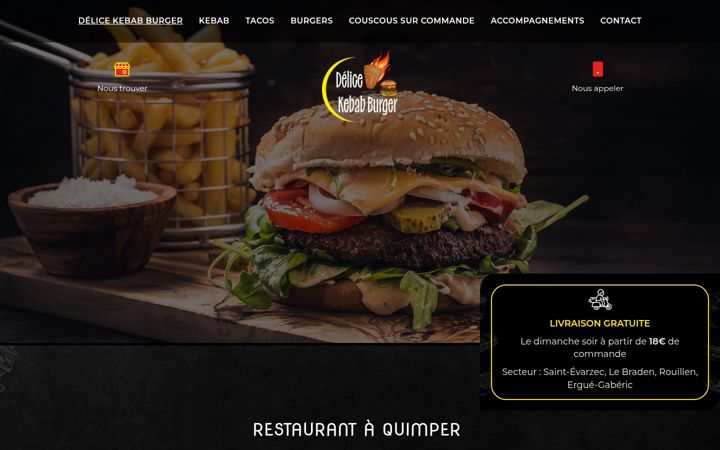 Skjermbilde av delice-kebab-quimper.fr