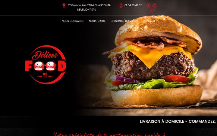 Skjermbilde av delices-food.fr