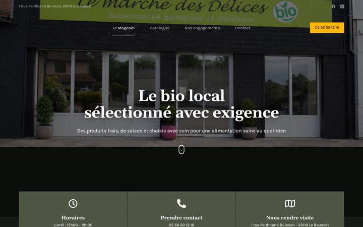 Screenshot of delicesbio.fr