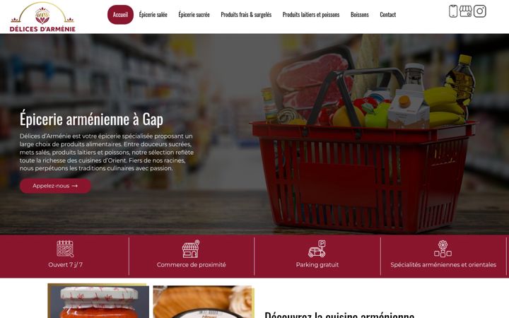 Screenshot of delicesdarmenie.fr