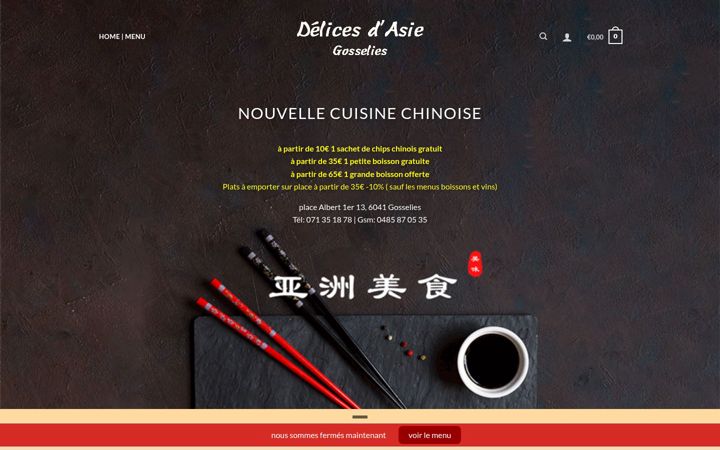 Screenshot of delicesdasierestaurant.be