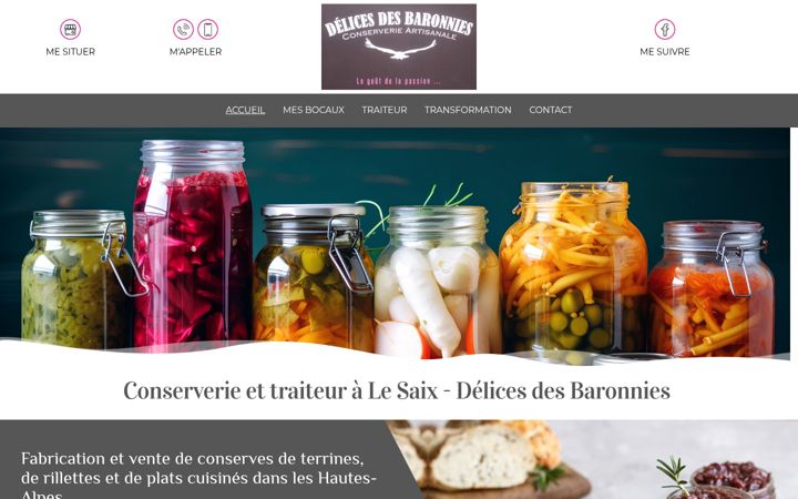 Screenshot of delicesdesbaronnies.fr