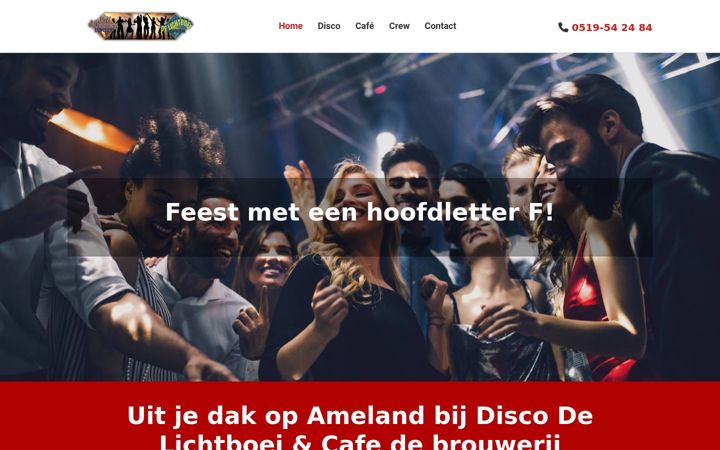 Screenshot stránky delichtboei-ameland.nl