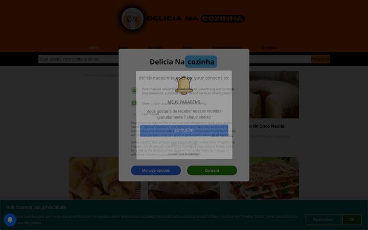 Екранна снимка на delicianacozinha.com.br