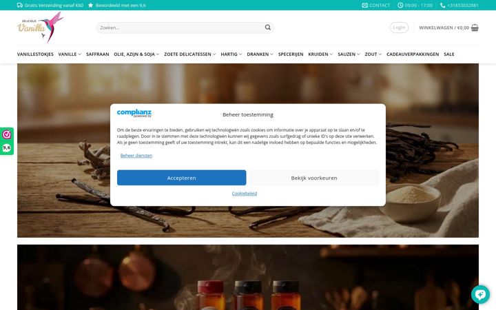 Screenshot stránky delicious-vanilla.nl