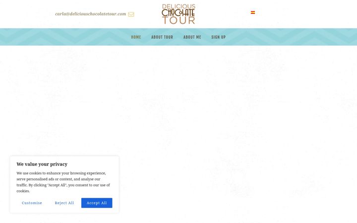 Screenshot of deliciouschocolatetour.com