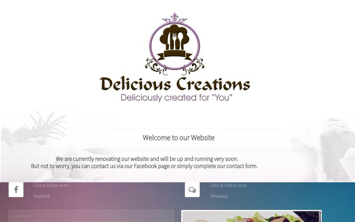 Snímek obrazovky deliciouscreations.co.za
