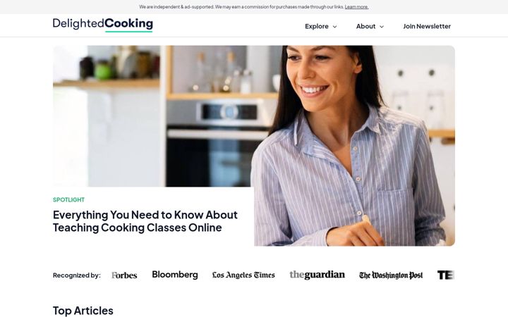 Screenshot of delightedcooking.com