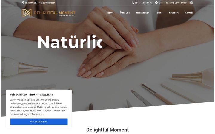 Screenshot of delightful-moment.de