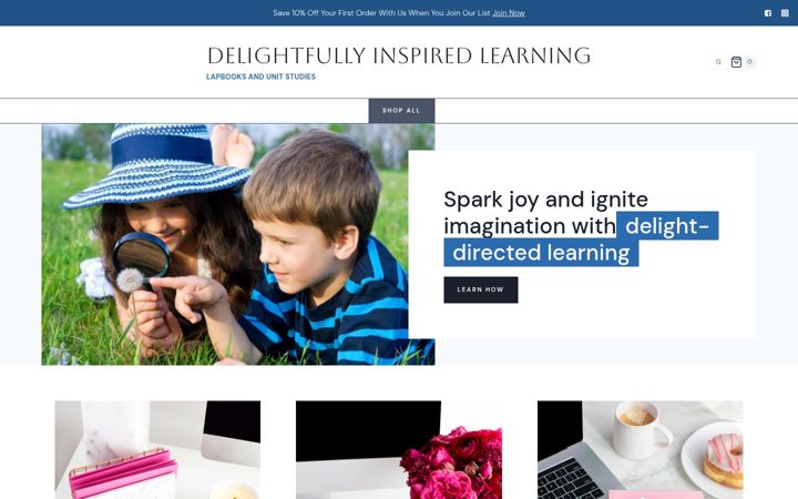 Screenshot of delightfullyinspiredlearning.com