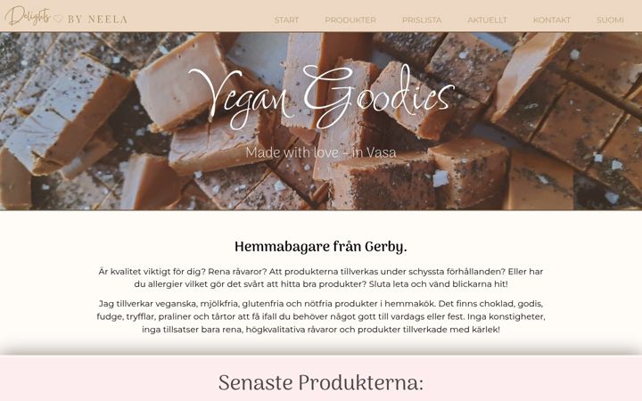 Skærmbillede af delightsbyneela.fi