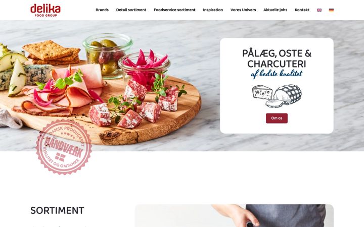 Screenshot of delikafoodgroup.dk