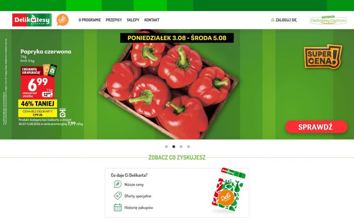 Captură de ecran a delikarta.pl