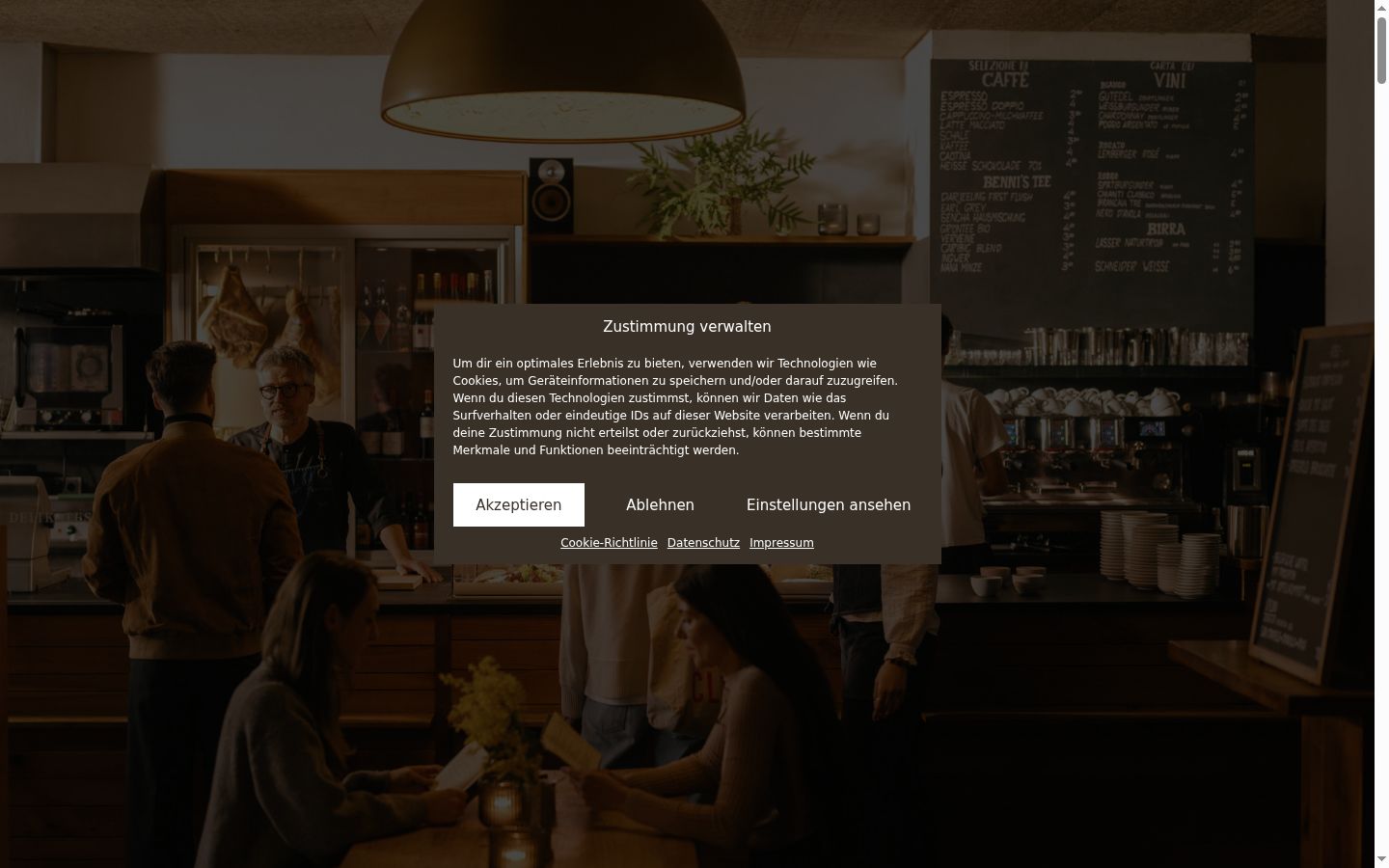 Screenshot of the consent banner shown before any interaction