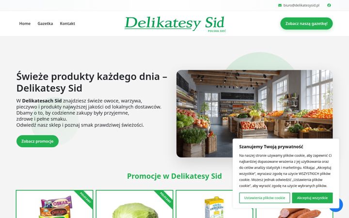 Captură de ecran a delikatesysid.pl