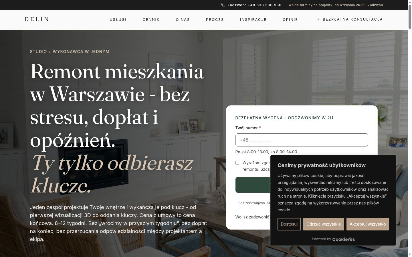 Snímek obrazovky baneru souhlasu zobrazeného před jakoukoli interakcí