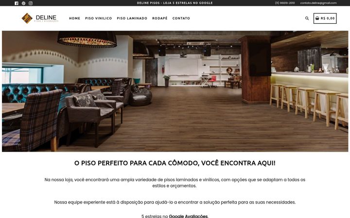 Screenshot stránky delinepisos.com.br