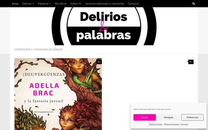 Screenshot of deliriosypalabras.com