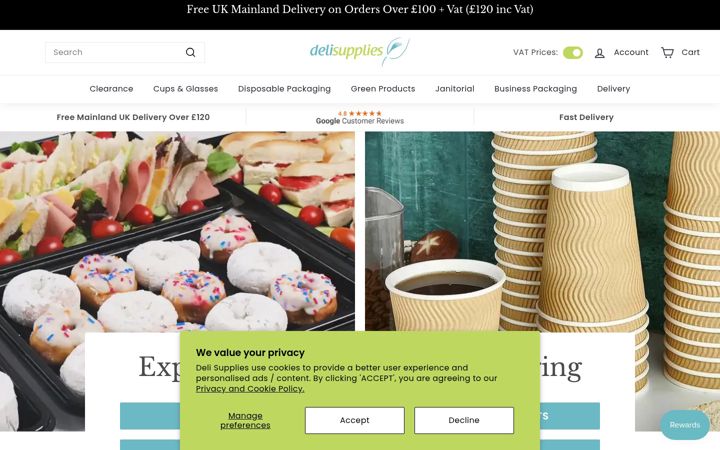 Screenshot of delisupplies.co.uk