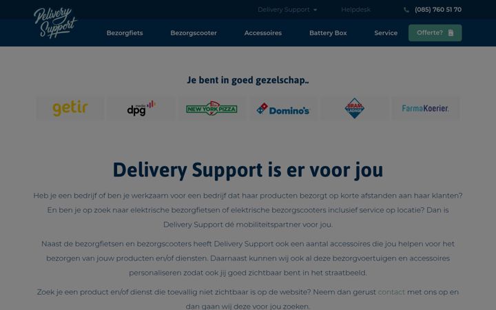 Screenshot of deliverysupport.nl