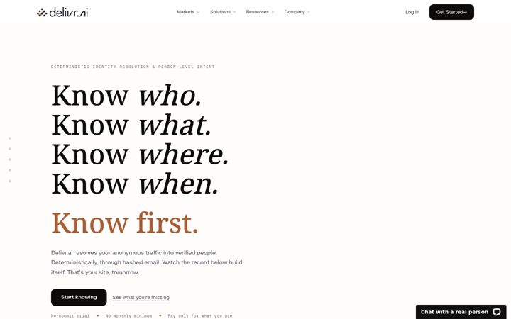 Screenshot of delivr.ai