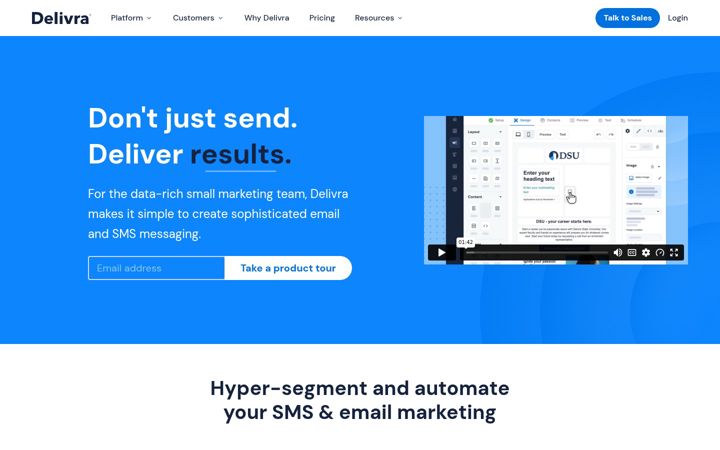 Screenshot van delivra.com