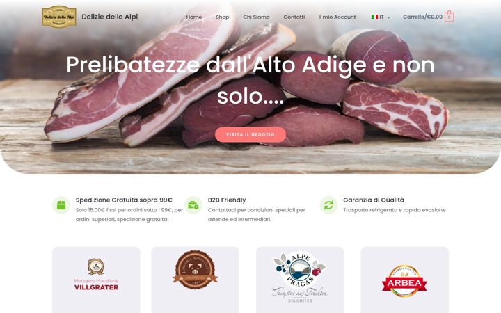 Screenshot von deliziedellealpi.it