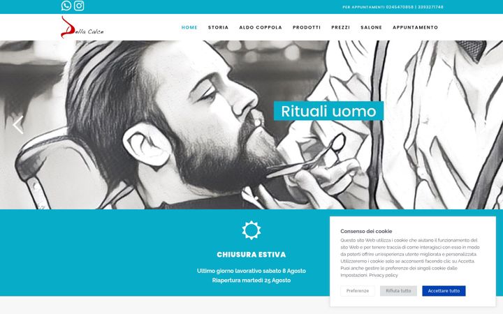 Skärmbild av dellacalceparrucchieri.it