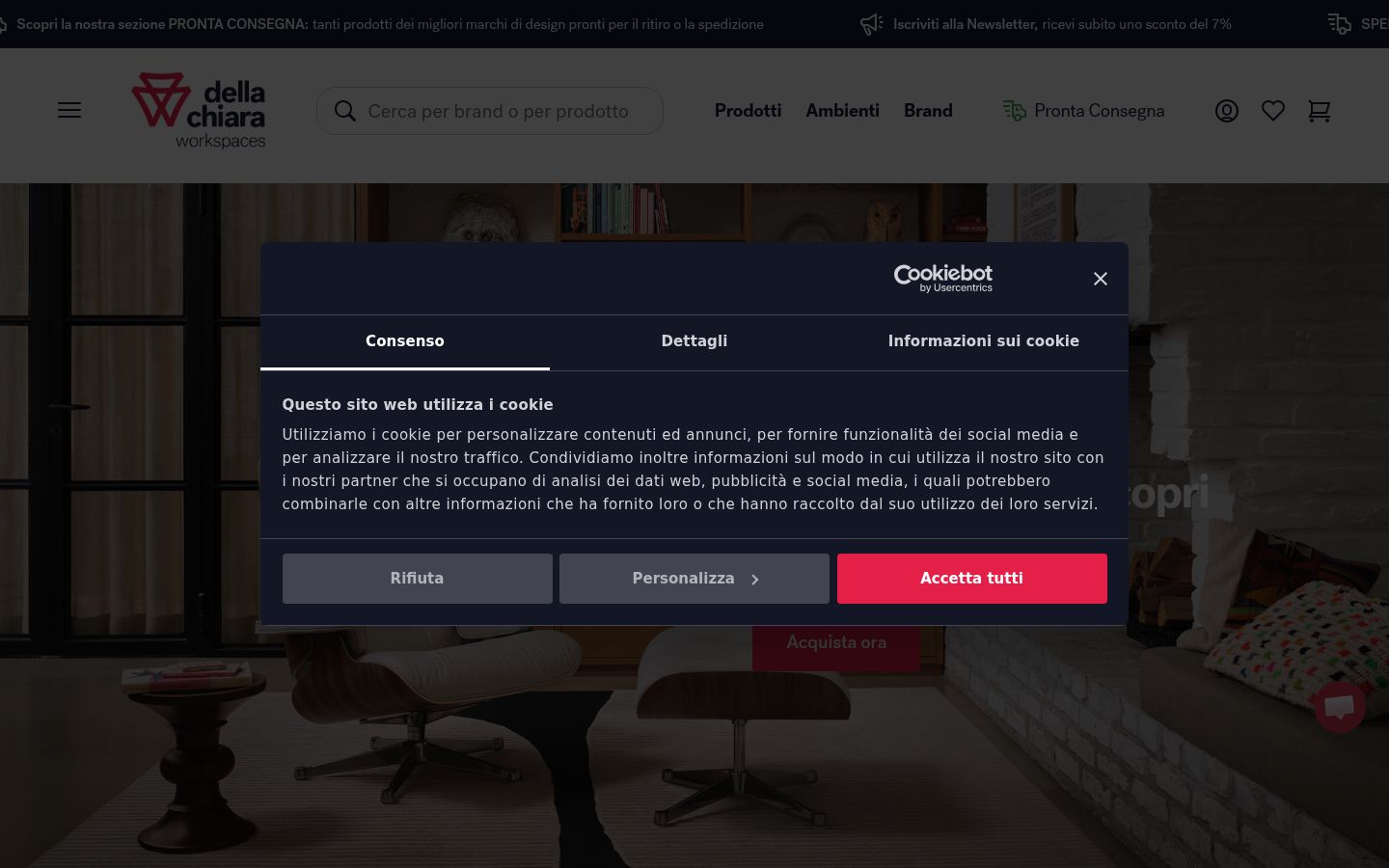 Screenshot of the consent banner shown before any interaction