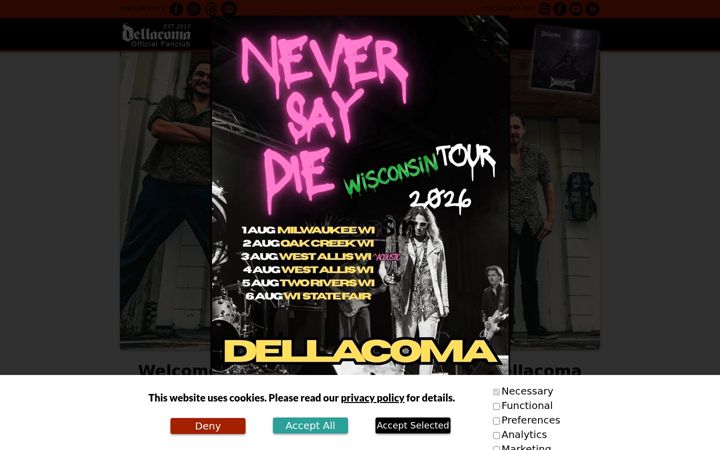 Screenshot of dellacomafanclub.com