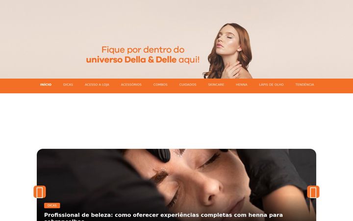 Screenshot stránky dellaedellecosmeticos.com.br