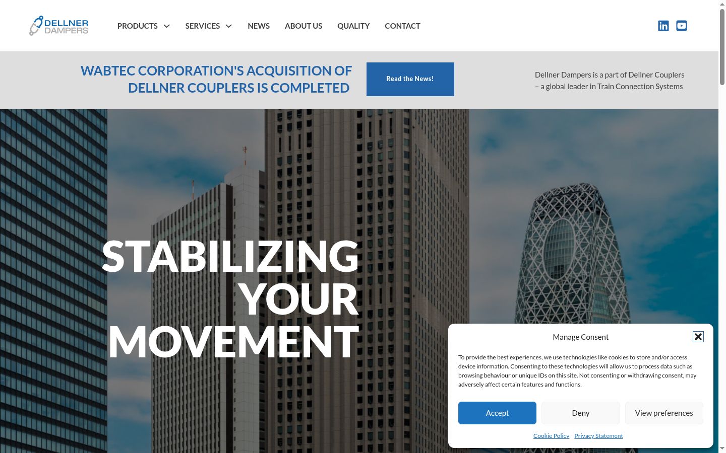 Screenshot of the consent banner shown before any interaction