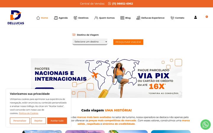Екранна снимка на dellucasturismo.com.br