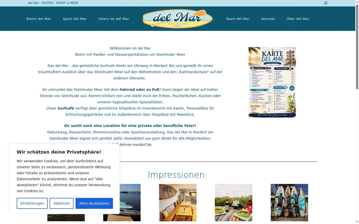 Screenshot des Einwilligungsbanners vor jeglicher Interaktion