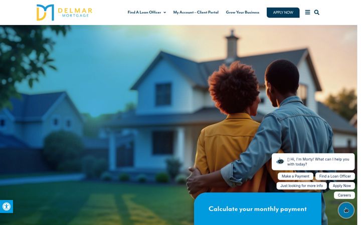 Screenshot of delmarmortgage.com