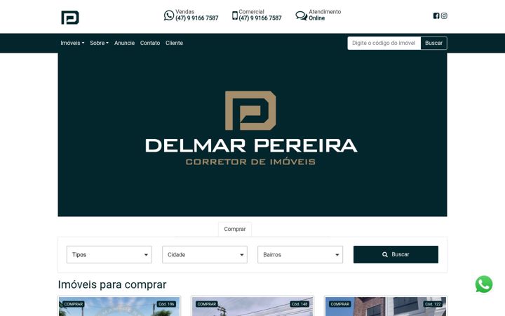 Екранна снимка на delmarpereira.com.br