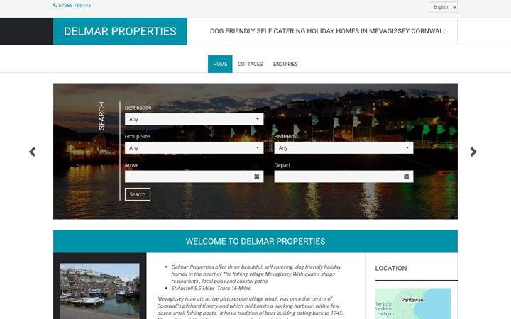 Kuvakaappaus sivustosta delmarproperties.co.uk