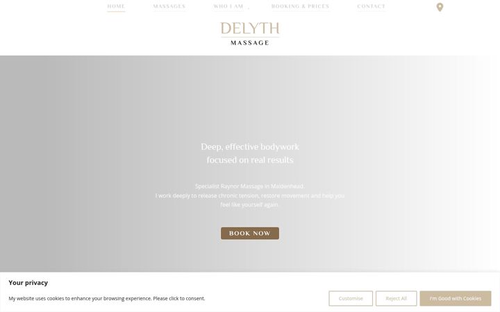 Screenshot of delmassage.co.uk