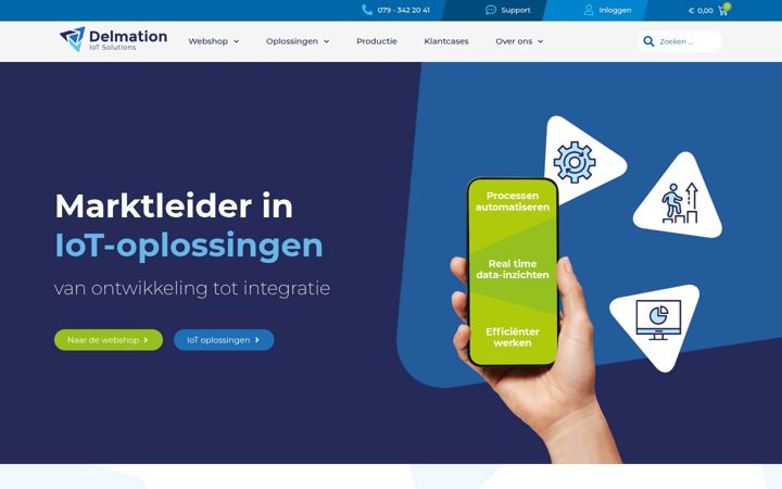 Screenshot van delmation.nl