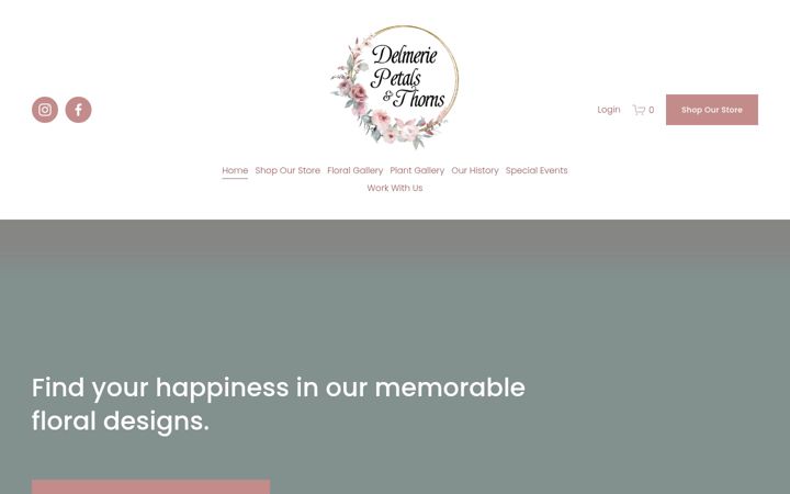 Screenshot of delmeriepetalsandthorns.com