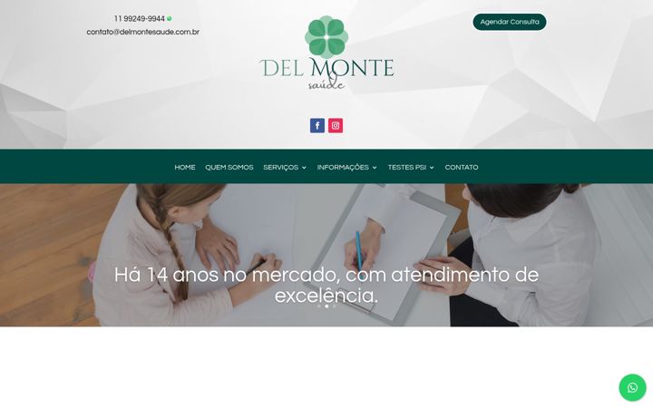 Екранна снимка на delmontesaude.com.br