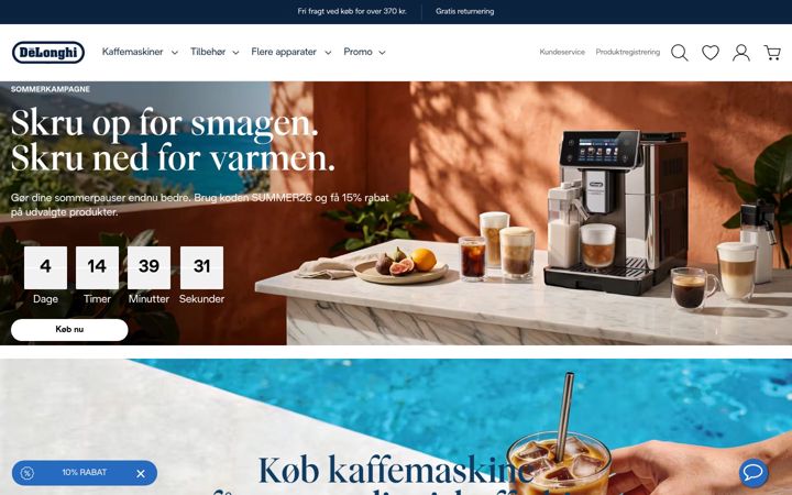 Screenshot von delonghi.com