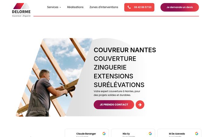 Ekraanipilt saidist delormecouvreur.fr