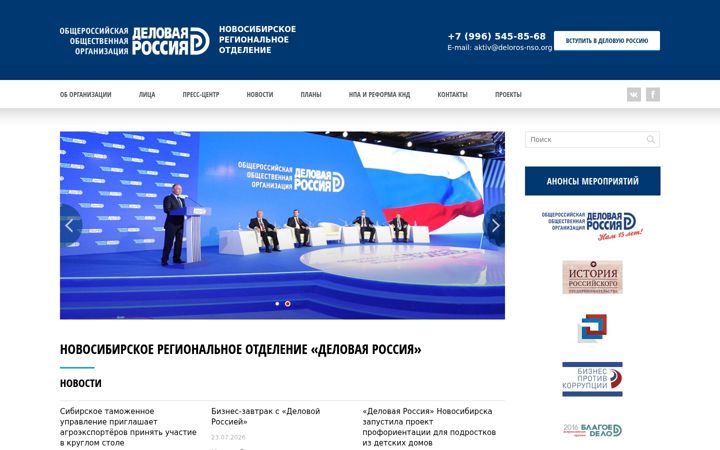Screenshot of deloros-nso.ru