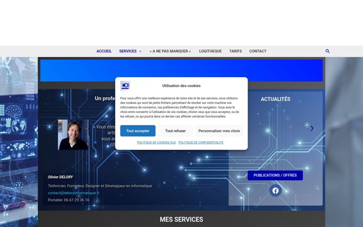 Ekraanipilt saidist deloryinformatique.fr