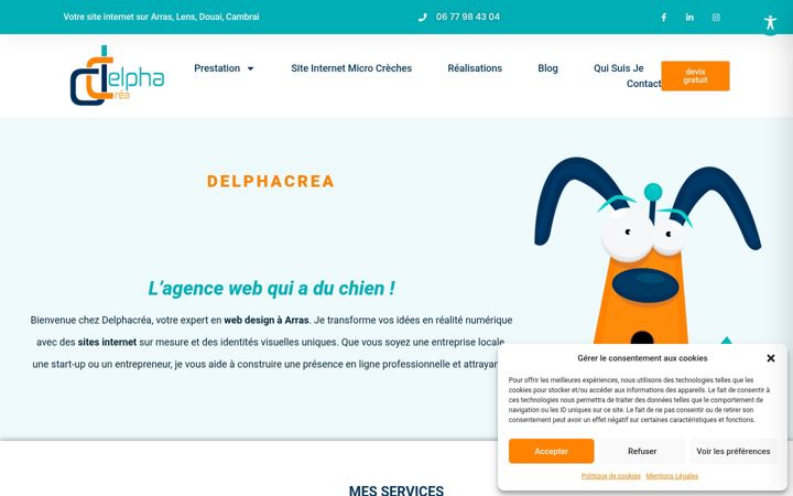 Ekraanipilt saidist delphacrea.fr